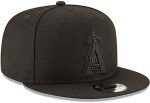 NEW ERA Authentic Angels Black On Black 9Fifty Snapback OSFM Hat Cap- Adjustable