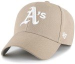 47 MLB Khaki White Primary Logo MVP Adjustable Hat, Adult One Size Fits All - Oakland Athletics - Khaki White