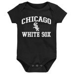 Outerstuff MLB Officially Licensed 0-24 Months City Headline Arch Logo Onesie Bodysuit Romper (Chicago White Sox - Black, 0/3 Months)