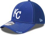 New Era MLB 39Thirty Neo Team Color Primary Logo Strech Fit Flex Baseball Cap Hat - Kansas City Royals Blue - Large-X-Large
