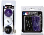 Team Golf MLB Colorado Rockies 3 Golf Balls And 50 Golf Tees Logo Imprinted Golf Balls (3 Count) & 2-3/4" Regulation Golf Tees (50 Count), Multi Colored