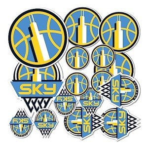 Desert Cactus Chicago Sky Sticker WNBA Women's National Basketball Association Officially Licensed Vinyl Decal Laptop Water Bottle Car Scrapbook 6.65x4.06 Sheet (Type 1-1)