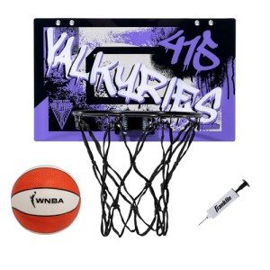 Franklin Sports WNBA Golden State Valkyries Over The Door Basketball Hoop - Kids Indoor Basketball Hoop with Mini Ball - WNBA Fan Shop Mini Hoop for Bedroom + Office
