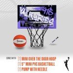 Franklin Sports WNBA Golden State Valkyries Over The Door Basketball Hoop - Kids Indoor Basketball Hoop with Mini Ball - WNBA Fan Shop Mini Hoop for Bedroom + Office