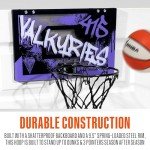 Franklin Sports WNBA Golden State Valkyries Over The Door Basketball Hoop - Kids Indoor Basketball Hoop with Mini Ball - WNBA Fan Shop Mini Hoop for Bedroom + Office