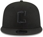 New Era MLB 9FIFTY Black Black Adjustable Snapback Hat Cap One Size Fits All - Cleveland Guardians Black