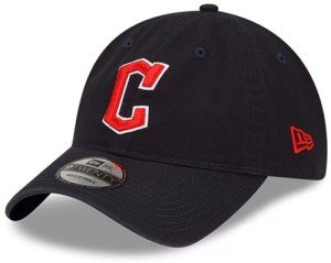New Era MLB Core Classic 9TWENTY Home Team Color Adjustable Hat Cap One Size Fits All (Cleveland Guardians Navy Home)