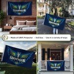 Desert Cactus Dallas Wings Flag Team WNBA 100% Polyester Indoor Outdoor 3x5 feet Flags (Dark Blue)