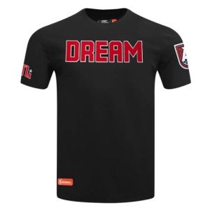 Pro Standard Mens WNBA Atlanta Dream Classic Chenille Short Sleeve Tee Black L