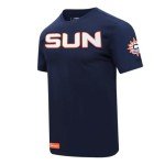 Pro Standard Mens WNBA Connecticut Sun Classic Chenille Short Sleeve Tee Midnight Navy 3XL