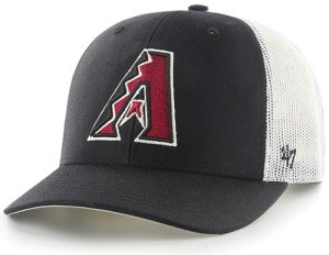47 MLB Trucker Snapback Adjustable Hat, Adult One Size Fits All - Arizona Diamondbacks, Arizona Diamondbacks Black