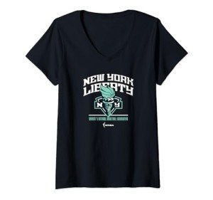 Womens WNBA New York Liberty Jump Start V-Neck T-Shirt