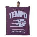 NORTHWEST Toronto Tempo WNBA High Block Silk Touch Throw Blanket 50 x 60 inches