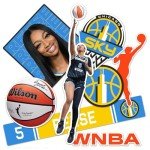 Desert Cactus Angel Reese Chicago Sky WNBA Women's National Basketball Association Officially Licensed Sticker Vinyl Decal Laptop Water Bottle Car Scrapbook (P2)