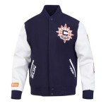 Pro Standard MENS WNBA CONNECTICUT SUN CLASSIC CHENILLE VARSITY JACKET MIDNIGHT NAVY/WHITE L