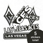 Desert Cactus Las Vegas Aces WNBA Women's National Basketball Association Officially Licensed Sticker Vinyl Decal Laptop Water Bottle Car Scrapbook (Type 2-3)