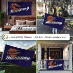 Desert Cactus Phoenix Mercury Flag Team WNBA 100% Polyester Indoor Outdoor 3x5 feet Flags (Purple)