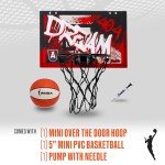 Franklin Sports WNBA Atlanta Dream Over The Door Basketball Hoop - Kids Indoor Basketball Hoop with Mini Ball - WNBA Fan Shop Mini Hoop for Bedroom + Office