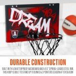 Franklin Sports WNBA Atlanta Dream Over The Door Basketball Hoop - Kids Indoor Basketball Hoop with Mini Ball - WNBA Fan Shop Mini Hoop for Bedroom + Office