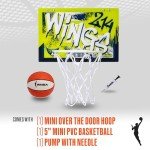 Franklin Sports WNBA Dallas Wings Over The Door Basketball Hoop - Kids Indoor Basketball Hoop with Mini Ball - WNBA Fan Shop Mini Hoop for Bedroom + Office