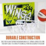 Franklin Sports WNBA Dallas Wings Over The Door Basketball Hoop - Kids Indoor Basketball Hoop with Mini Ball - WNBA Fan Shop Mini Hoop for Bedroom + Office