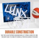 Franklin Sports WNBA Minnesota Lynx Over The Door Basketball Hoop - Kids Indoor Basketball Hoop with Mini Ball - WNBA Fan Shop Mini Hoop for Bedroom + Office