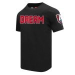 Pro Standard Mens WNBA Atlanta Dream Classic Chenille Short Sleeve Tee Black XL