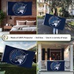 Desert Cactus Minnesota Lynx Flag Team WNBA 100% Polyester Indoor Outdoor 3x5 feet Flags (Dark Blue)