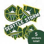 Desert Cactus Seattle Storm Sticker WNBA Women's National Basketball Association Officially Licensed Sticker Vinyl Decal Laptop Water Bottle Car Scrapbook (Type 2-2)