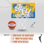 Franklin Sports WNBA Chicago Sky Over The Door Basketball Hoop - Kids Indoor Basketball Hoop with Mini Ball - WNBA Fan Shop Mini Hoop for Bedroom + Office