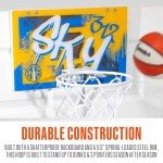 Franklin Sports WNBA Chicago Sky Over The Door Basketball Hoop - Kids Indoor Basketball Hoop with Mini Ball - WNBA Fan Shop Mini Hoop for Bedroom + Office