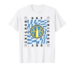 WNBA Chicago Sky Retro Wavy Checkerboard T-Shirt