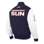 Pro Standard MENS WNBA CONNECTICUT SUN CLASSIC CHENILLE VARSITY JACKET MIDNIGHT NAVY/WHITE M