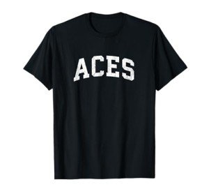 Aces Mascot Vintage Athletic Sports Name Design T-Shirt