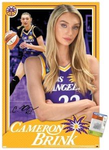 Trends International WNBA Los Angeles Sparks - Cameron Brink 24 Wall Poster with Push Pins, 22.37" x 34.00", Poster & Push Pin Bundle