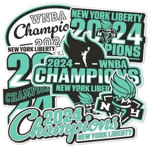 Desert Cactus New York Liberty Sticker WNBA Women's National Basketball Association Officially Licensed Sticker Vinyl Decal Laptop Water Bottle Car Scrapbook (Type 2-1 2024 Championship)
