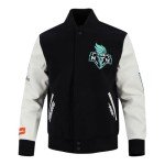 Pro Standard MENS WNBA NEW YORK LIBERTY CLASSIC CHENILLE VARSITY JACKET BLACK/WHITE M60030 L