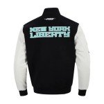 Pro Standard MENS WNBA NEW YORK LIBERTY CLASSIC CHENILLE VARSITY JACKET BLACK/WHITE M60030 L