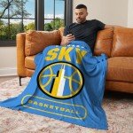 NORTHWEST Chicago Sky WNBA High Block Silk Touch Throw Blanket 50 x 60 inches