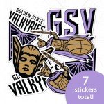 Desert Cactus Golden State Valkyries Sticker WNBA Women's National Basketball Association Officially Licensed Vinyl Decal Laptop Water Bottle Car Scrapbook (Type 2-4)