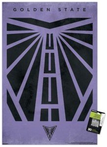 Trends International WNBA Golden State Valkyries - Logo 25 Wall Poster with Push Pins, 34L x 22.4W, Poster & Push Pin Bundle