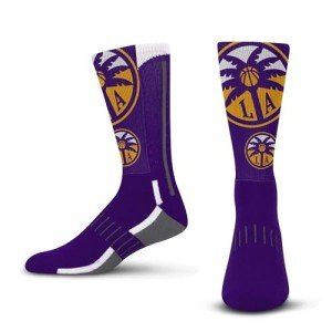 For Bare Feet WNBA LOS ANGELES SPARKS Zoom II Crew Sock Size Medium