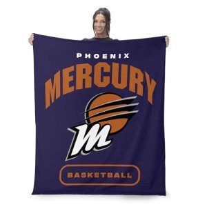 NORTHWEST Phoenix Mercury WNBA High Block Silk Touch Throw Blanket 50 x 60 inches