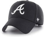 47 MLB Black White Team Color Primary Logo MVP Adjustable Structure Hat, Adult One Size Fits All - Atlanta Braves - Black White