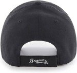 47 MLB Black White Team Color Primary Logo MVP Adjustable Structure Hat, Adult One Size Fits All - Atlanta Braves - Black White