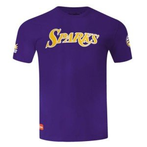 Pro Standard Mens WNBA Los Angeles Sparks Classic Chenille Short Sleeve Tee Purple L