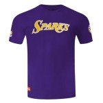 Pro Standard Mens WNBA Los Angeles Sparks Classic Chenille Short Sleeve Tee Purple L