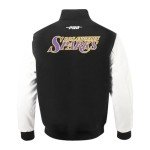 Pro Standard MENS WNBA LOS ANGELES SPARKS CLASSIC CHENILLE VARSITY JACKET BLACK/WHITE M60030 L