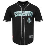 Pro Standard Mens WNBA New York Liberty Mesh Button Down Mesh Top Black L