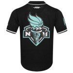 Pro Standard Mens WNBA New York Liberty Mesh Button Down Mesh Top Black L